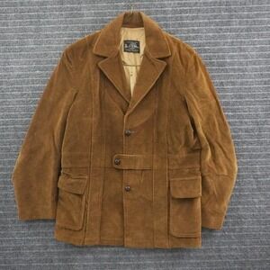 Vintage 70s Brad Whitney Corduroy Sport Coat Mens XL Brown Safari Jacket